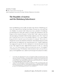 The Republic of Austria and the Habsburg Inheritance
