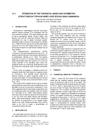 Estimation of the Tangential Winds and Asymmetric