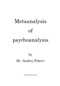 Metaanalysis of Psychoanalysis