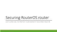 Securing Routeros Router