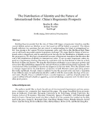 The Distribution of Identity and the Future of International Order: China's Hegemonic Prospects
