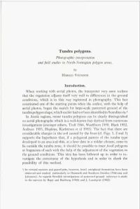 Tundra Polygons. Photographic Interpretation and Field Studies in North-Norwegian Polygon Areas