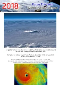A Report on All Cyclones That Formed in 2018, with Detailed Season Statistics and Records That Were Achieved Worldwide This Year