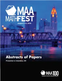 Abstracts of Papers Presented in Columbus, OH Abstracts of Papers Presented At