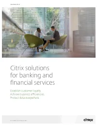 Citrix Solutions for Banking and Financial Services