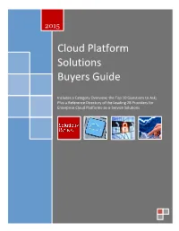 Cloud Platform Solutions Buyers Guide