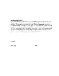Distribution Agreement in Presenting This Thesis Or