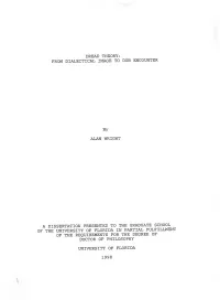 Dread Theory: from Dialectical Image to Dub Encounter