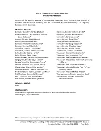 GVWD Regular Meeting Minutes