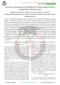 Land Use Assessment of Faridabad for Transit Supportiveness Around