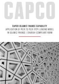 (P2p) Lending Model in Islamic Finance / Shariah-Compliant Form