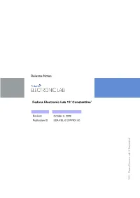 Release Notes Fedora Electronic Lab 12 'Constantine'