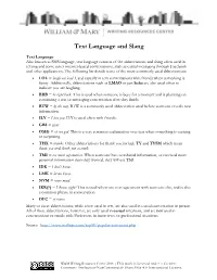 Text Language and Slang