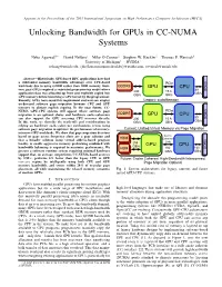 Unlocking Bandwidth for Gpus in CC-NUMA Systems