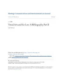 Visual Arts and the Law: a Bibliography, Part II Gail I