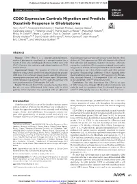 CD90 Expression Controls Migration and Predicts Dasatinib Response In