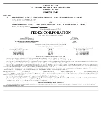 FEDEX CORPORATION (Exact Name of Registrant As Specified in Its Charter)