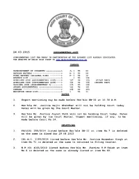 NOTES 1. Urgent Mentioning May Be Made Before Hon'ble DB-II at 10.30