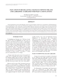 Past and Future Sea-Level Change in Newfoundland and Labrador: Guidelines for Policy and Planning
