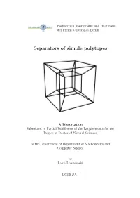 Separators of Simple Polytopes