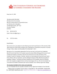 To the Honourable Peter Kent, Minister of the Environment