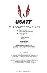 2019 USATF Competition Rules ● I