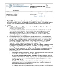 DIRECTIVE Employee Resignation from State Service