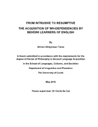 Effect of Chain Foot and Island in Relative Clauses in the RT Analysis