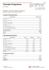 Thematic Programme - Standard Report Page 1 of 2