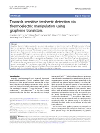 Towards Sensitive Terahertz Detection Via Thermoelectric Manipulation