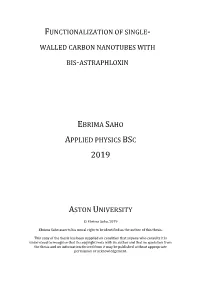 Functionalization of Single-Walled Carbon Nanotubes with Bis-Astraphloxin