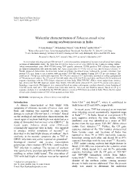 Molecular Characterization of Tobacco Streak Virus Causing Soybean Necrosis in India
