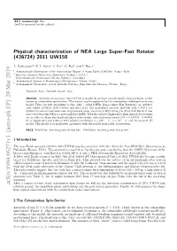 Physical Characterization of NEA Large Super-Fast Rotator (436724) 2011 UW158