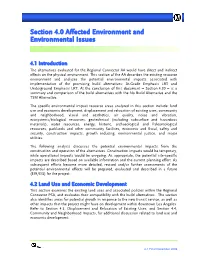 Section 4.0 Affected Environment and Environmental Issues