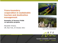 Trans-Boundary Cooperation in Sustainable Tourism and Destination Management