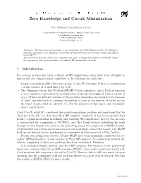 Zero Knowledge and Circuit Minimization
