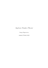Algebraic Number Theory
