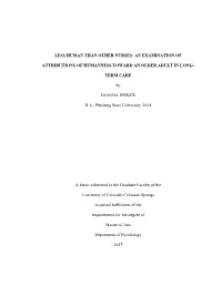 Less Human Than Other Nurses: an Examination Of