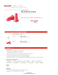 Max Single-Use Earplug Highest Attenuation in Single-Use Earplugs