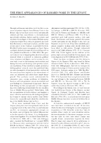 The First Appearances of Kamares Ware in the Levant