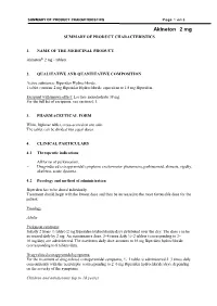 Akineton 2 Mg SUMMARY of PRODUCT CHARACTERISTICS