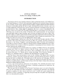 ANNUAL REPORT for the Year Ending 16 March 2000 INTRODUCTION