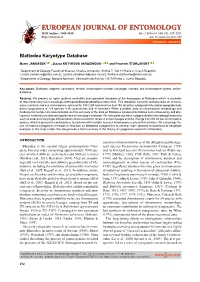 Blattodea Karyotype Database