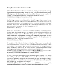 History Bee of Versailles – Final Round Packet
