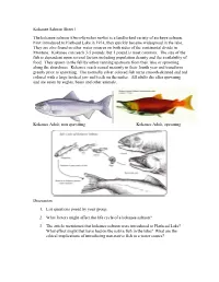 Kokanee Salmon Case Study, Please Respond to the Following