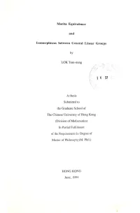 Morita Equivalence and Isomorphisms Between General Linear Groups
