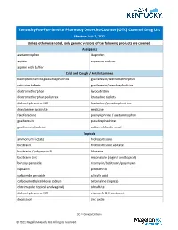 OTC) Covered Drug List Effective: July 1, 2021 Unless Otherwise Noted, Only Generic Versions of the Following Products Are Covered