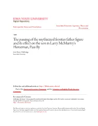 The Passing of the Mythicized Frontier Father Figure and Its Effect on The