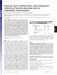 Upstream Open Reading Frames Cause Widespread Reduction of Protein Expression and Are Polymorphic Among Humans