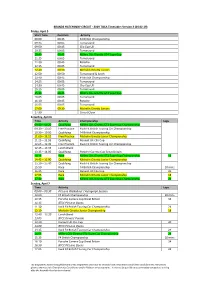 BRANDS HATCH INDY CIRCUIT - 2019 TOCA Timetable: Version 2 (04.02.19)